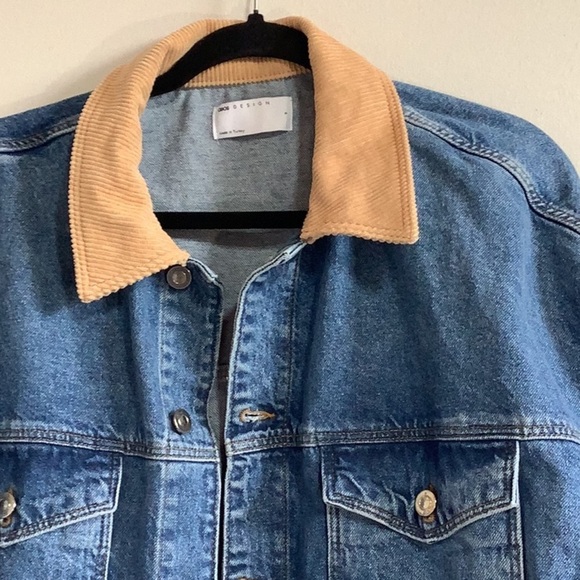 ASOS jean trucker corduroy collar jacket barncoat smalll - Picture 2 of 6